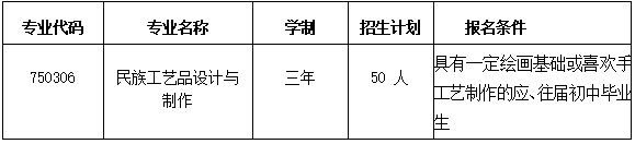 贵州盛华职业学院2023年“民族工艺品设计与制作”中职专业招生计划