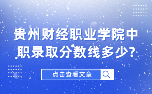 贵州财经职业学院中职录取分数线多少?