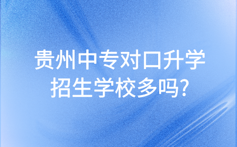 贵州中专对口升学招生学校多吗?