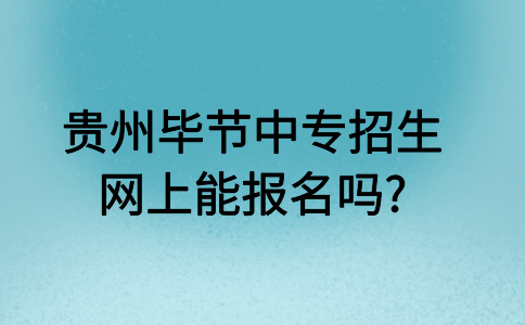 贵州毕节中专招生网上能报名吗?