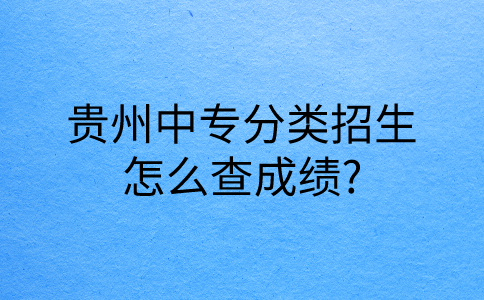 贵州中专分类招生怎么查成绩?